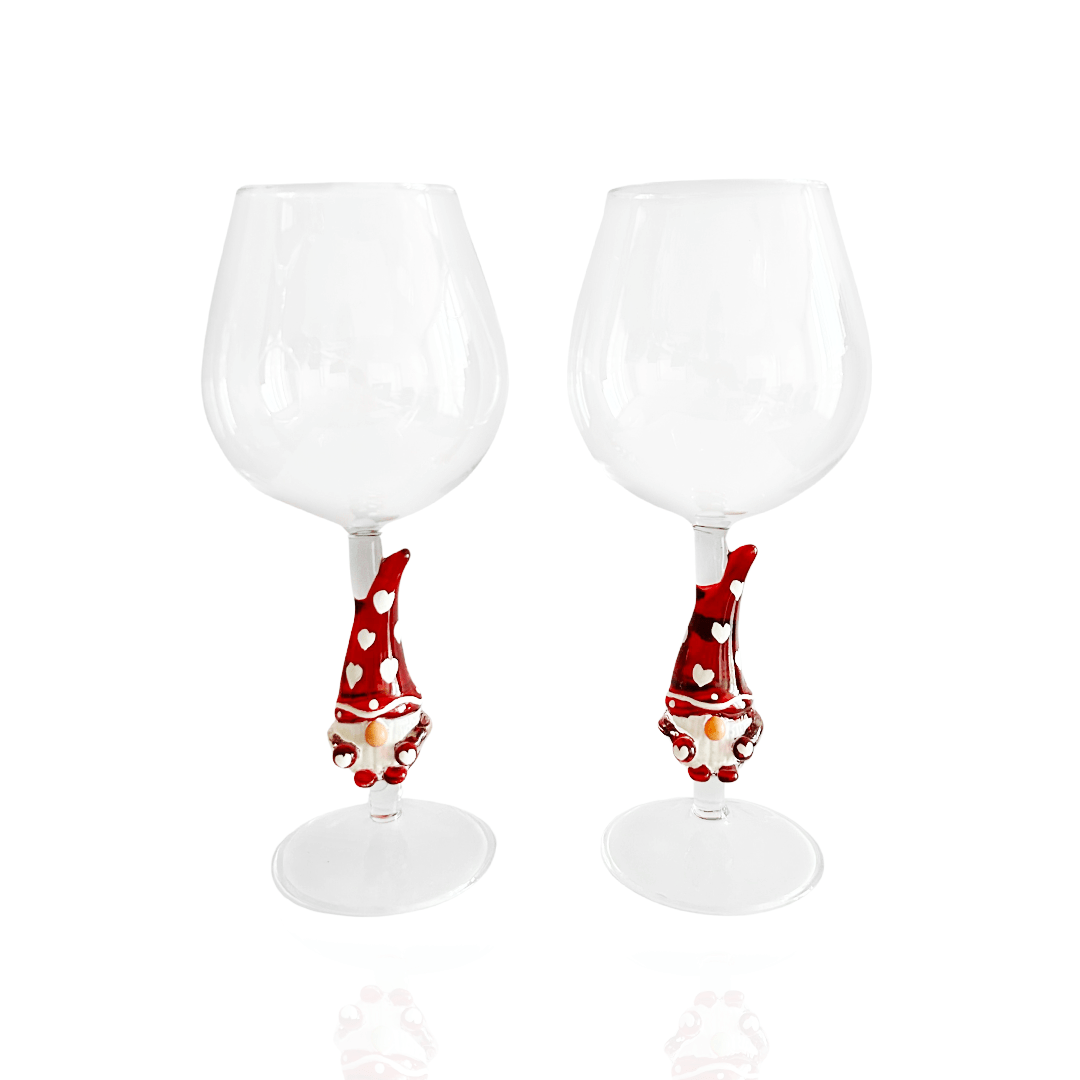 Christmas Wine Glasses | Figural Gnome Stemmed Wine Glass | Christmas Gifts for Her | Gnome Gifts store | Christmas Gnome