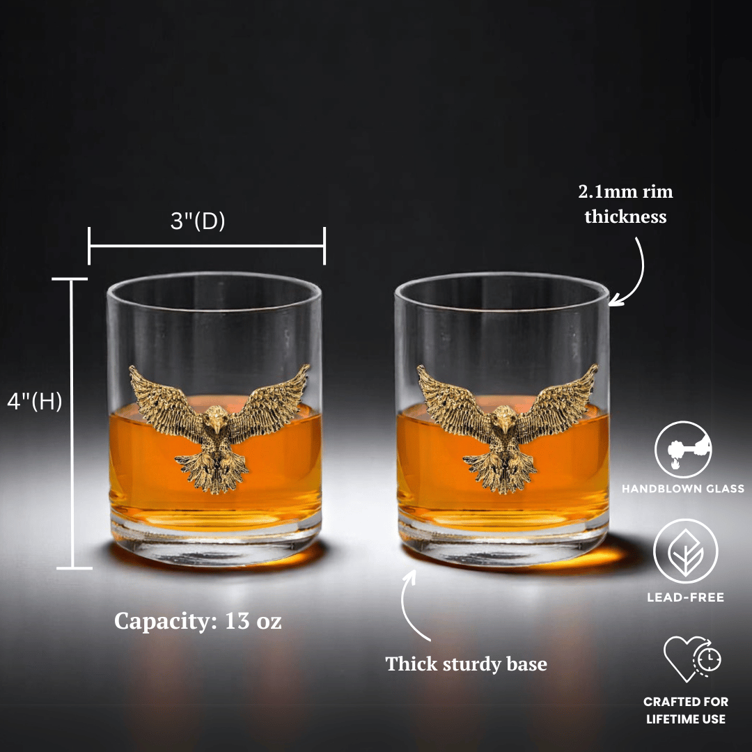 Gold Eagle Decanter & Whiskey Glass Set