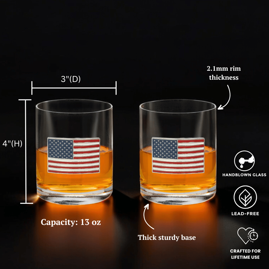 USA Flag Whiskey Glasses