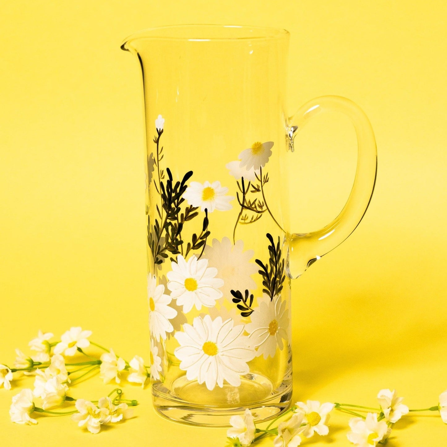Painted Daisy Pitcher - Jersey Art Glass