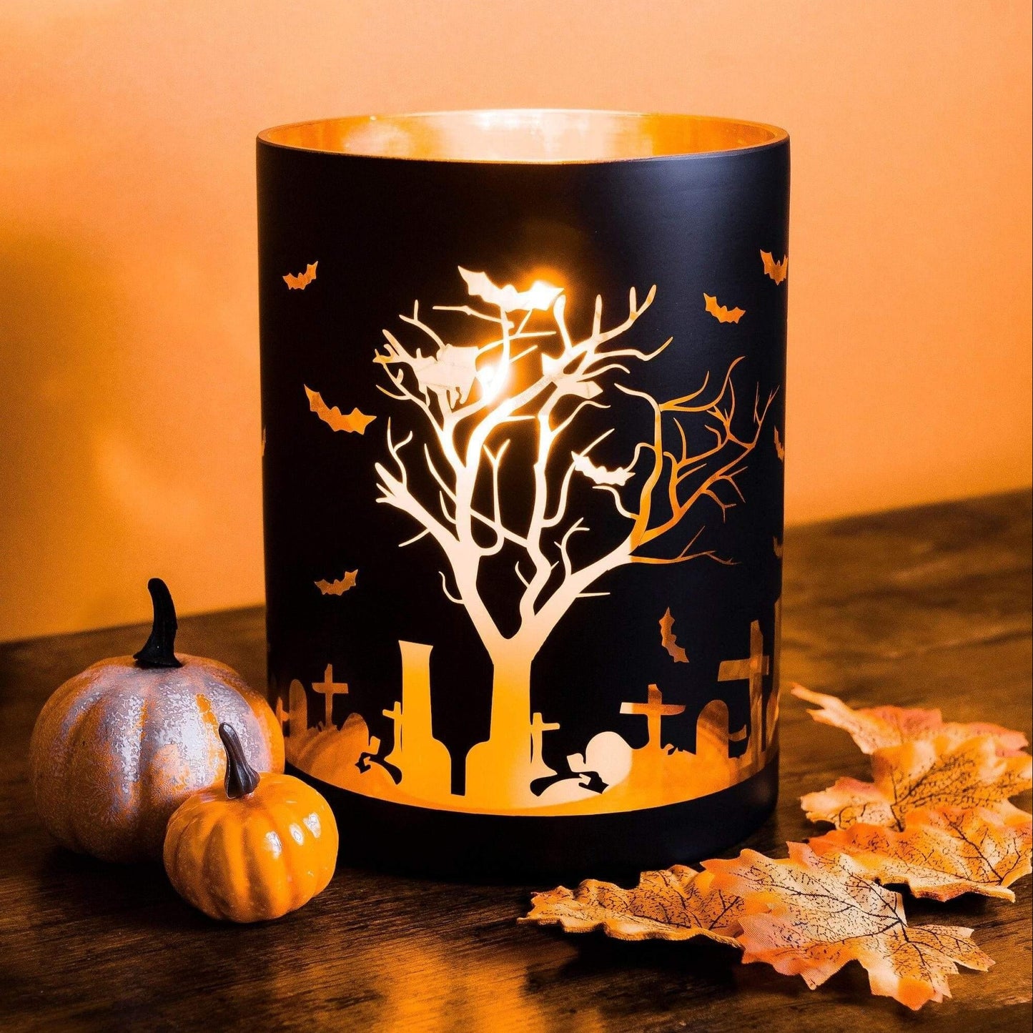 Halloween Candles | Halloween Candle Holder | Black Candle Holder | Glass Candle Holder | Halloween Decor | DIY Halloween Decor |