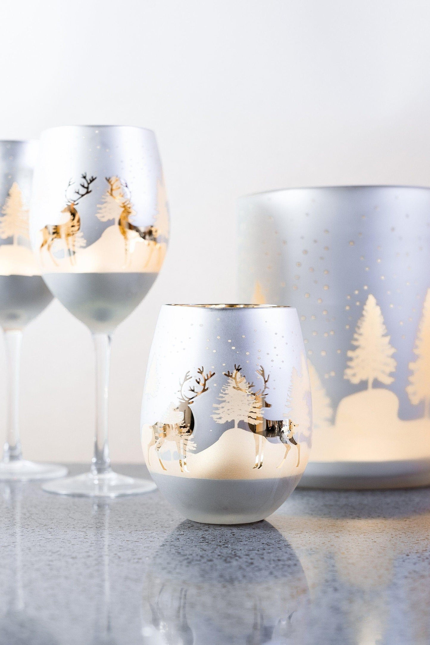 Wine Gifts | Christmas Wine Glasses | Christmas Bar | Winter Decor | Christmas Decor | Christmas Gift | Winter Candle