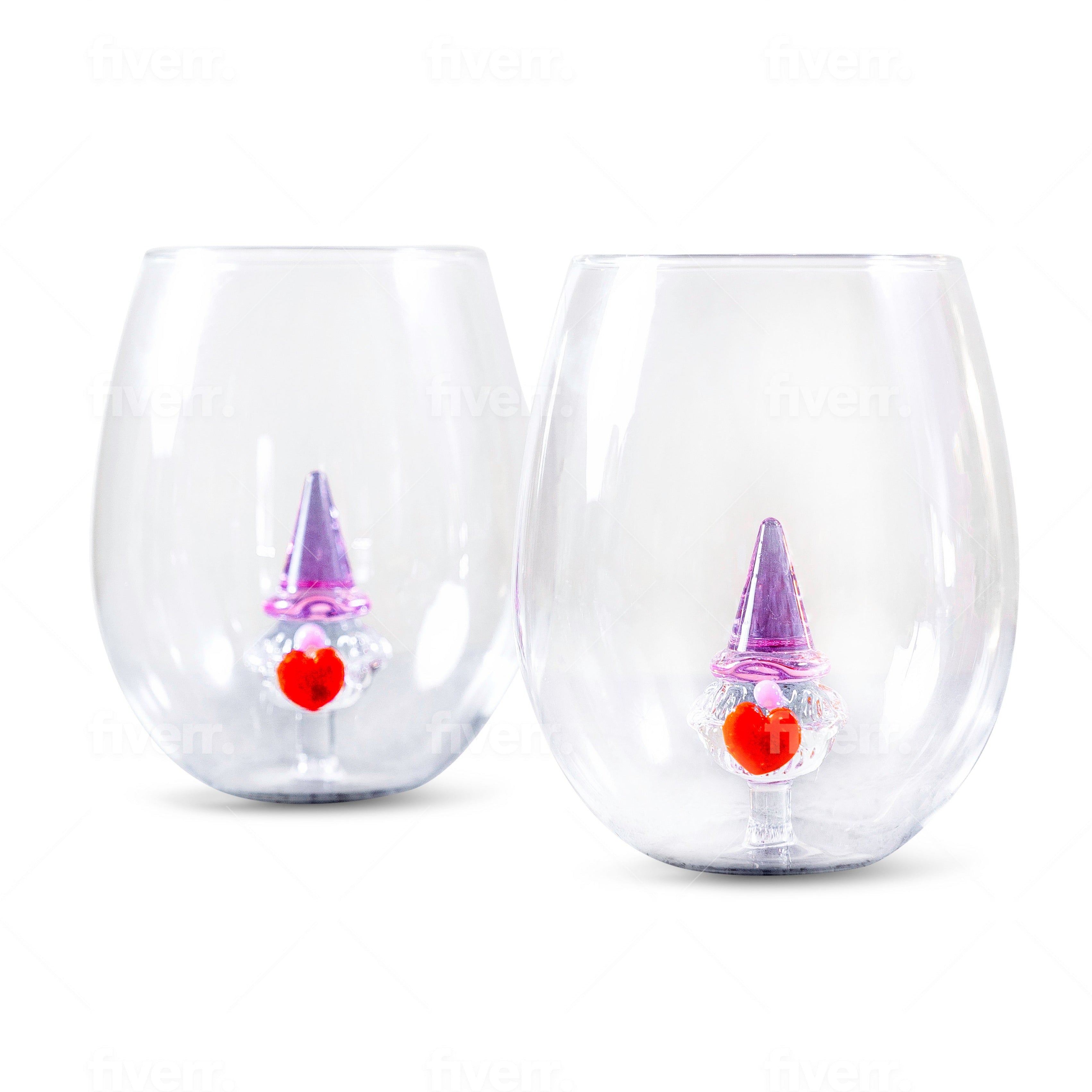Gnome Jeweled Stemmed Wine Glass, Set of 2 - The French Table