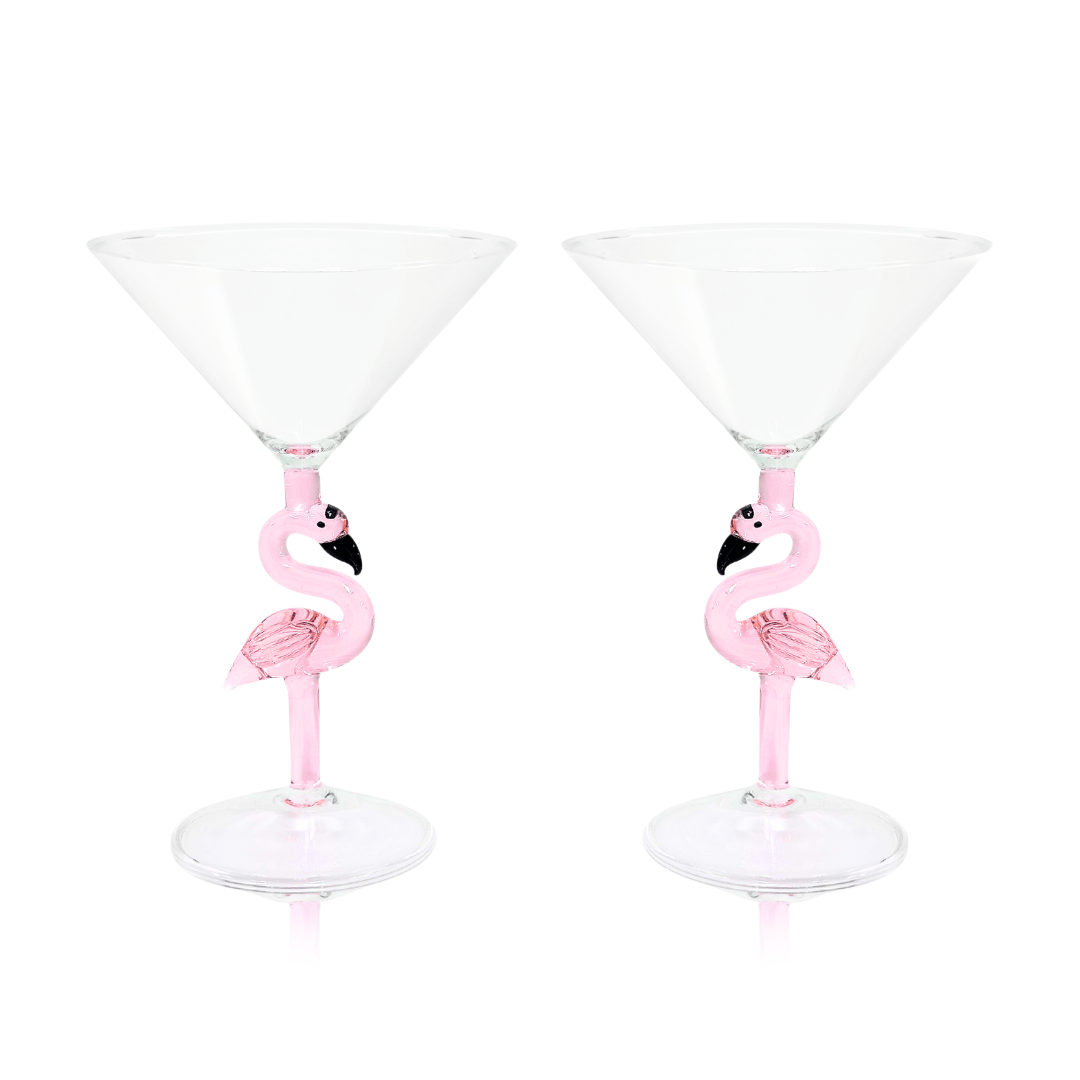 3D Flamingo Martini Glass