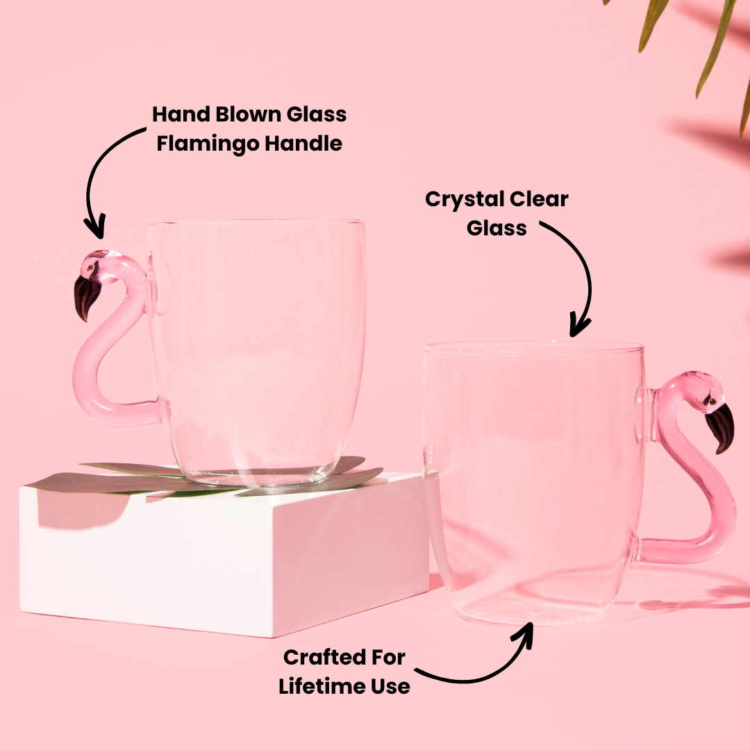 Glass Coffee Mugs, Cute Glass Mugs Animal Glass Mug Tea Milk Cups Glass  Coffee Cups with Flamingo Pattern Clear Espresso Mugs 350ml