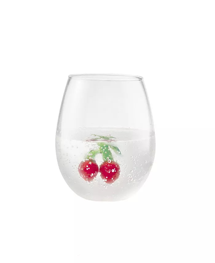 3D Strawberry Stemless Glass