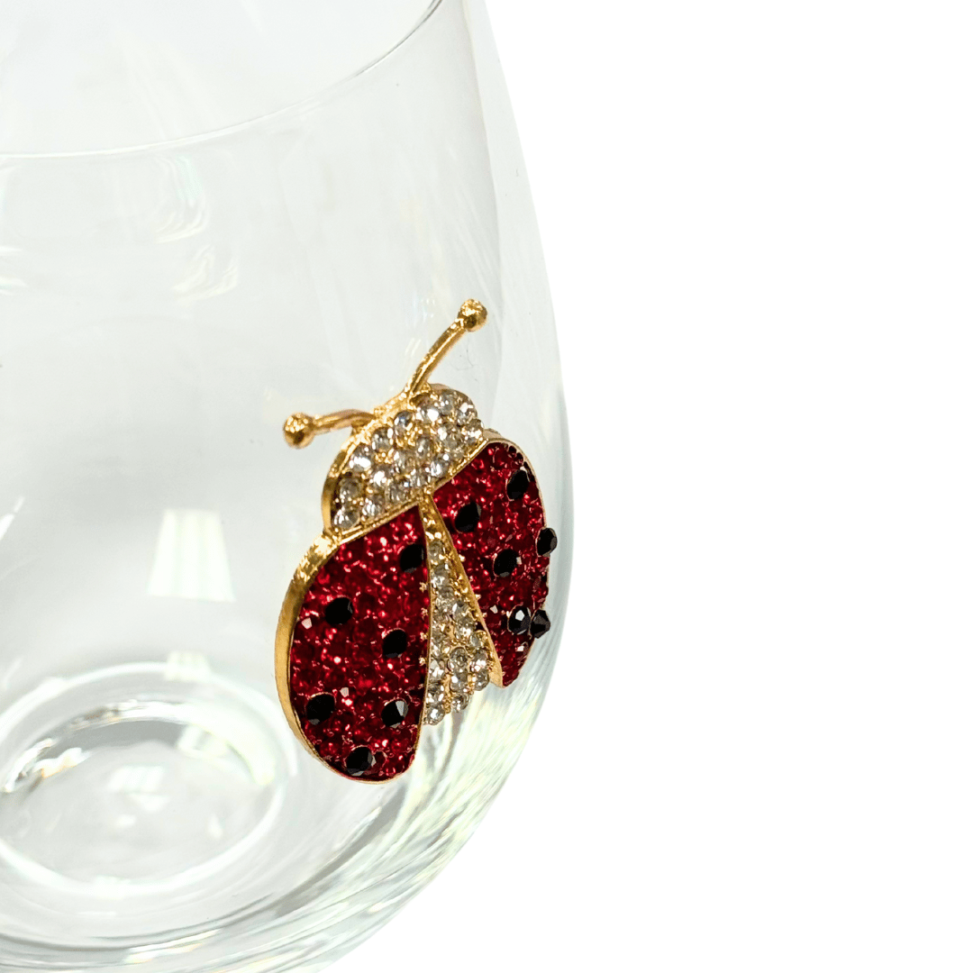 Jeweled Ladybug Wine Glass