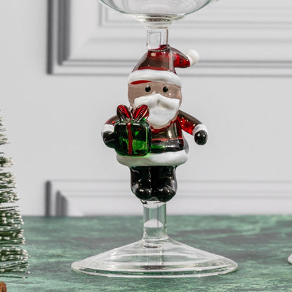 3D Stemmed Santa Wine Glasses