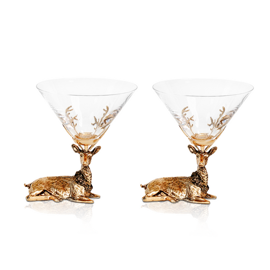 martini glass stag, martini glasses, Stag head glasses, Deer antler glasses, Deer head glasses, Stag design