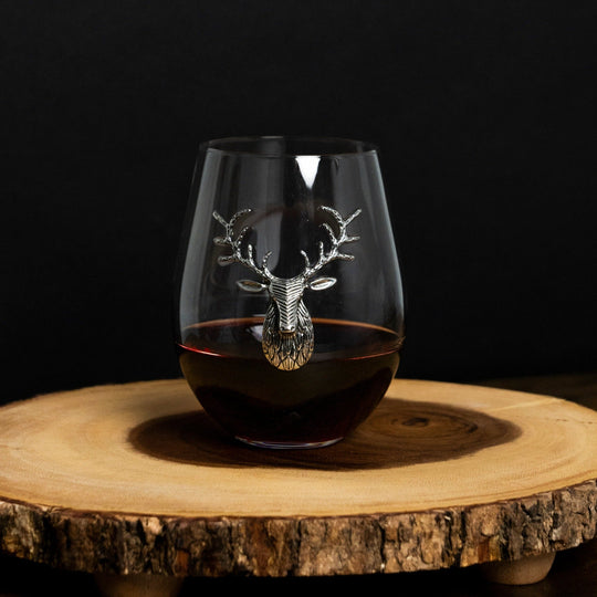 deer wine glasses, wine glass gift, wine glass gift set, deer glasses, deer drinking glasses, stag glasses, deer glass, silver wine tumbler