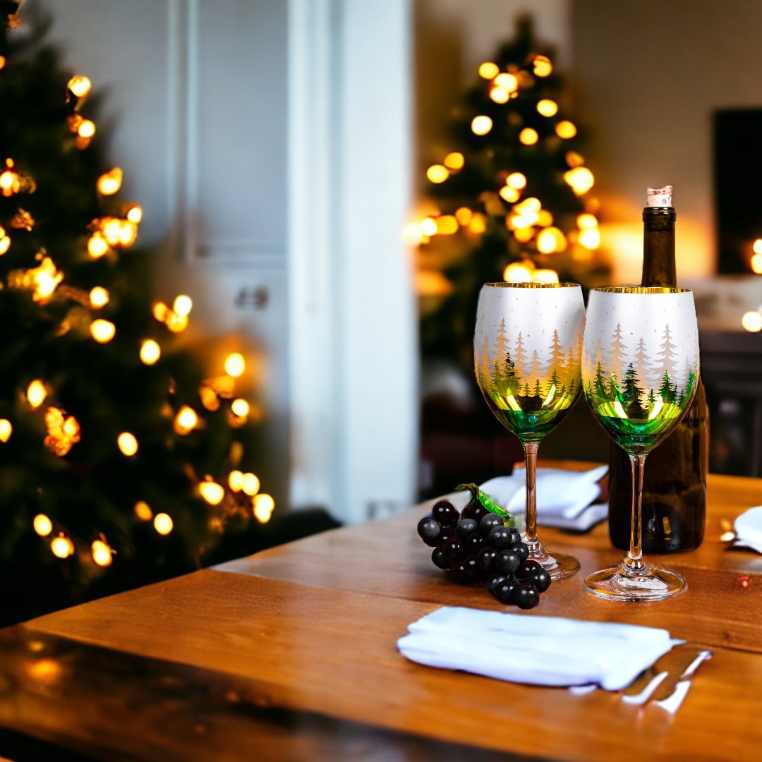 stemless christmas wine glasses, christmas wine glasses hand painted, painted christmas wine glasses, christmas stemless wine glass,