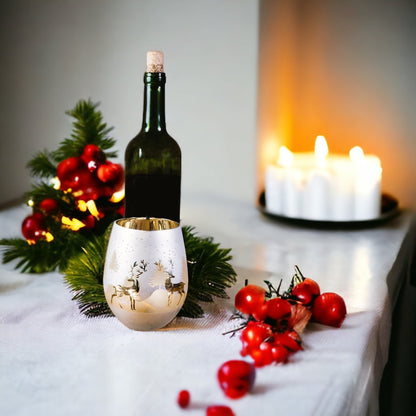 Gold & Silver Deer Stemless Glasses