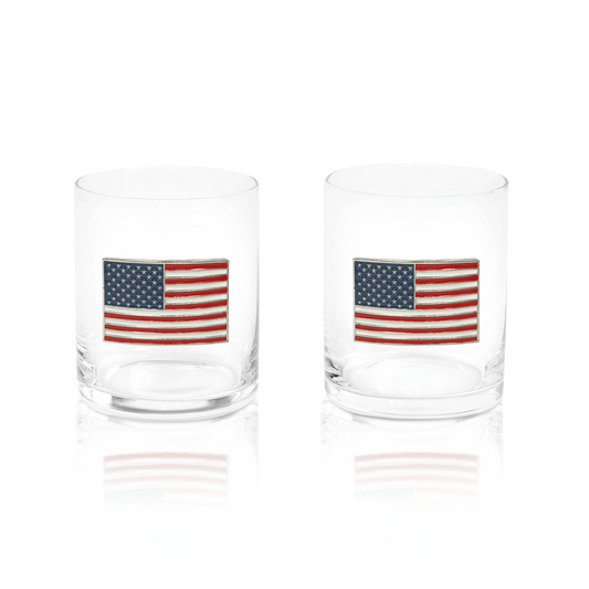 USA Flag Whiskey Glasses