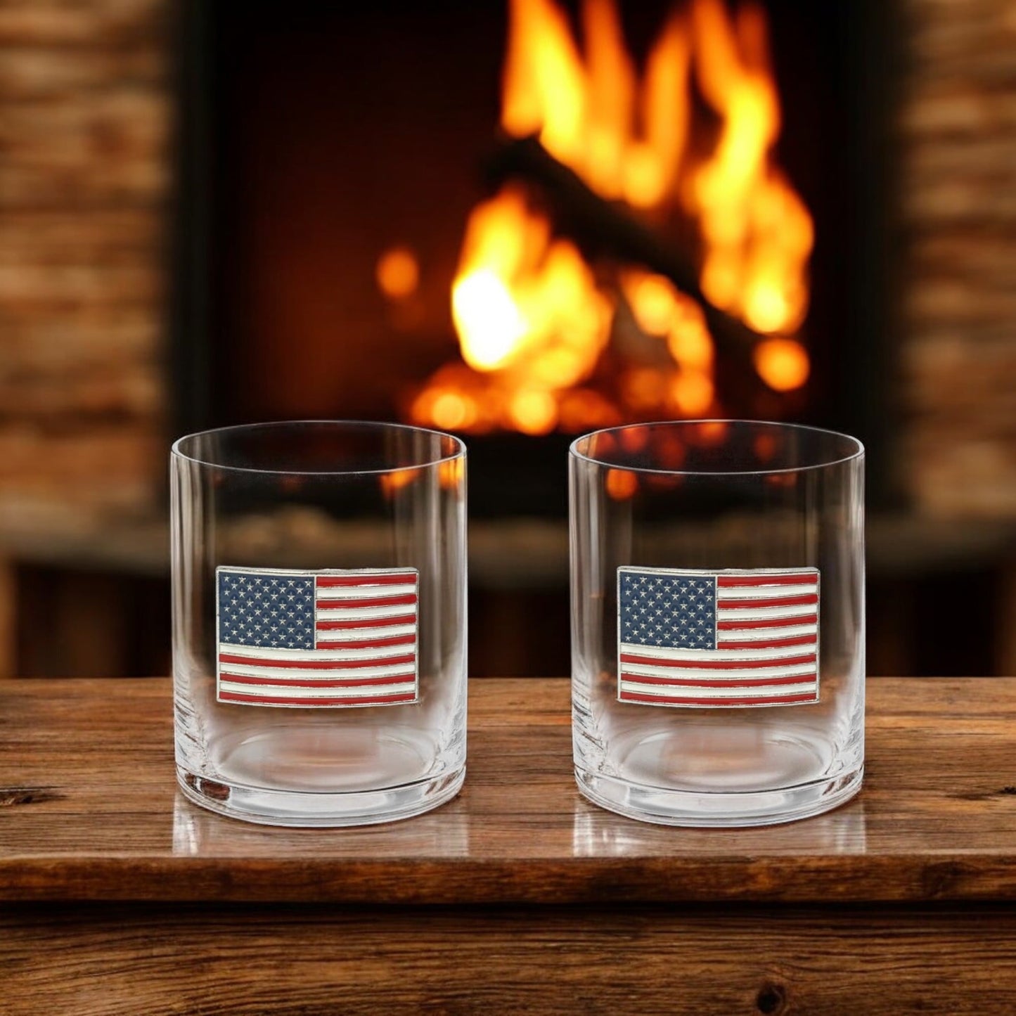 USA Flag Whiskey Glasses