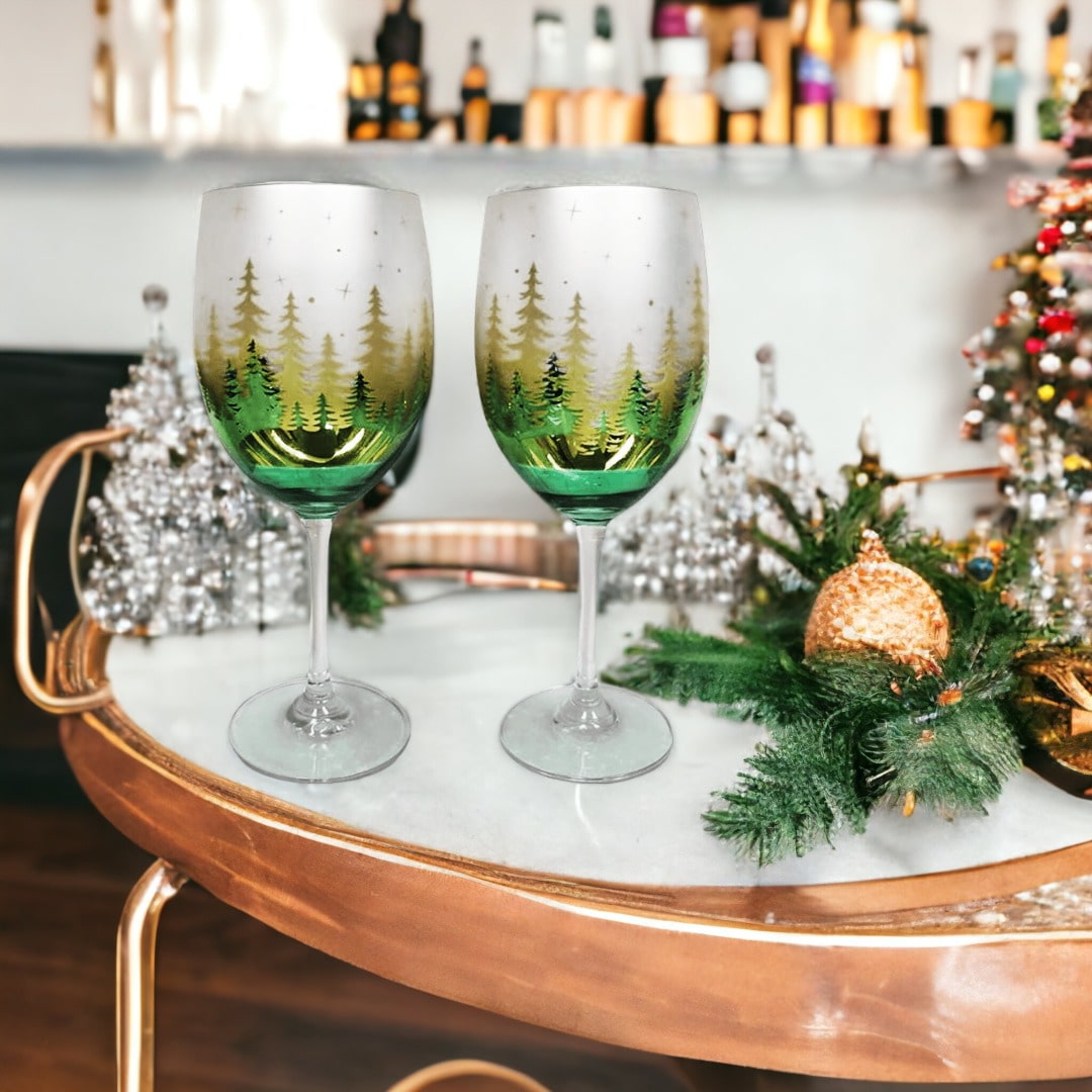Spode Christmas Tree Stemless Wine Glasses (Set of 4)