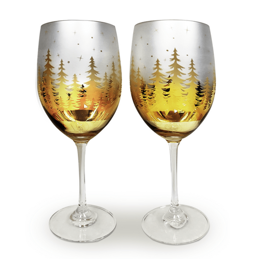christmas wine glasses, fun wine glasses gifts, holiday glassware christmas, wine glass gift box, painted wine glasses