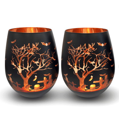 Black Halloween Stemless Glasses