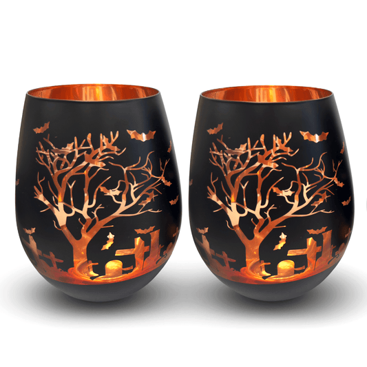 Black Halloween Stemless Glasses