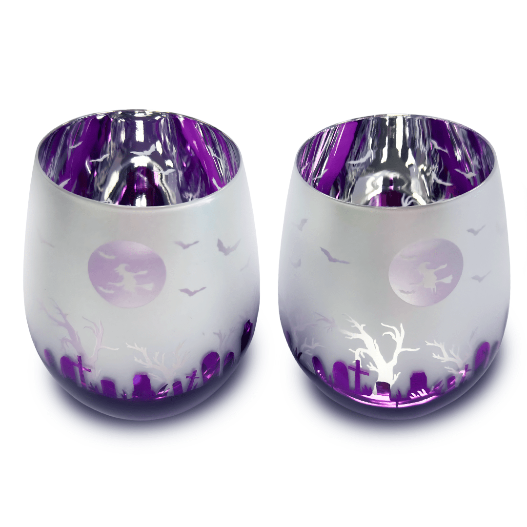 Purple Halloween Stemless Glasses