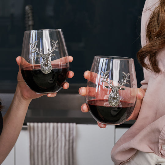 deer wine glasses, stemless red wine glasses, best stemless wine glasses, wine glass gift box, stag wine glasses, antler wine glasses, deer wine glasses,