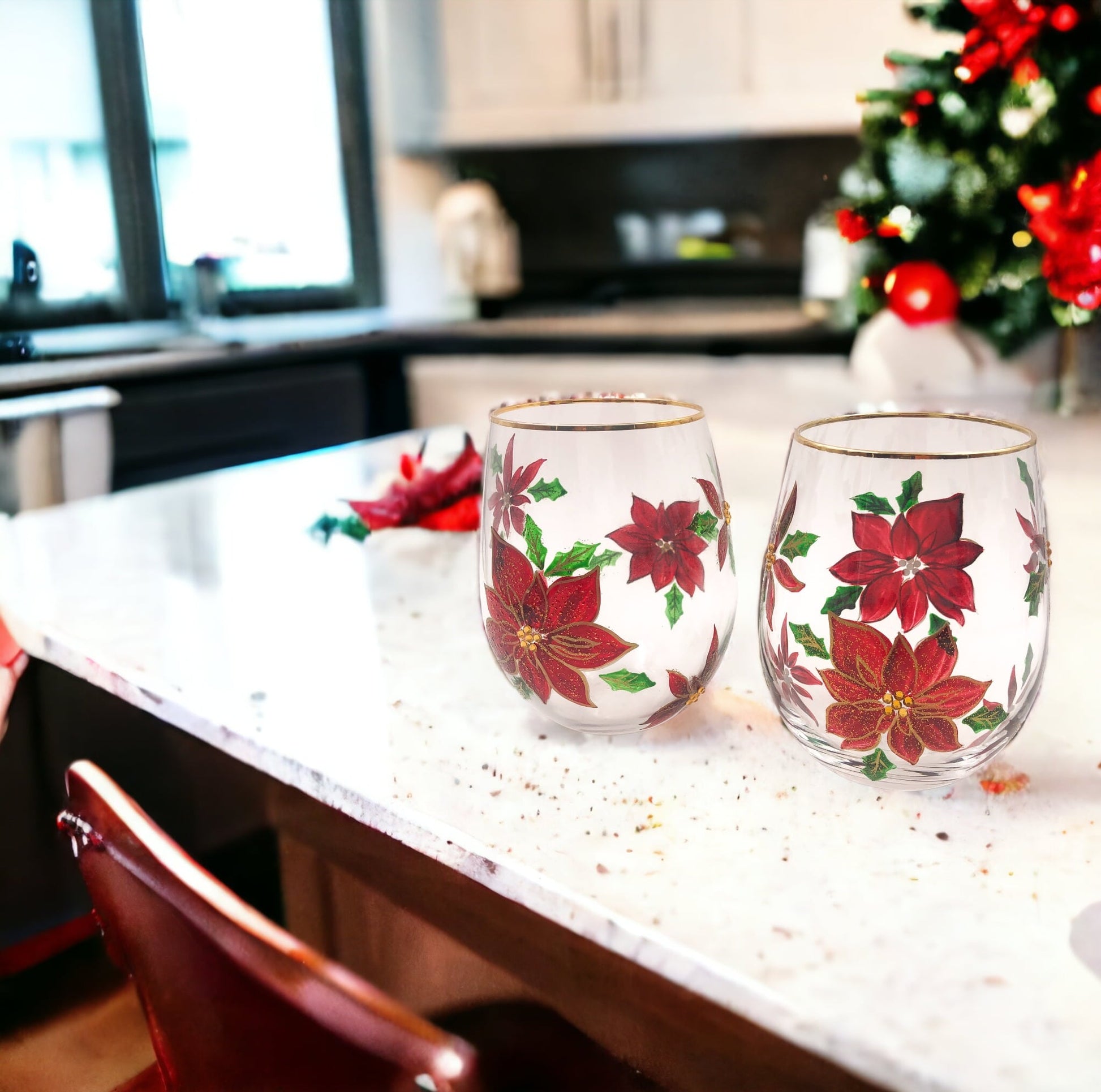 Holiday Stemless Wine Glass Set
