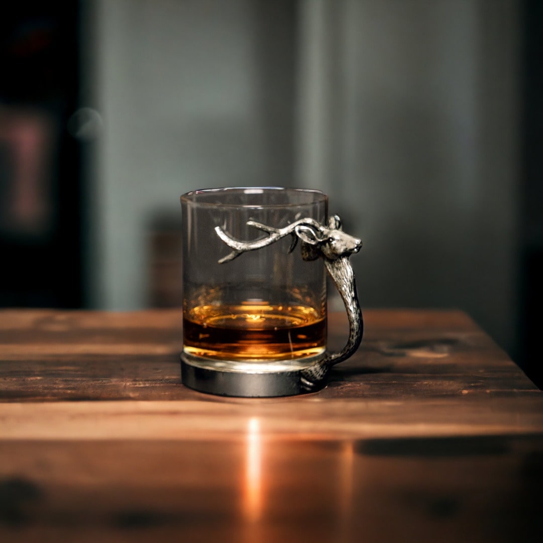 Handmade whiskey glasses ,Whiskey glass set, Stag head glasses, Deer antler glasses, Whiskey gift set, Whiskey accessories, unique mugs, spirit glasses