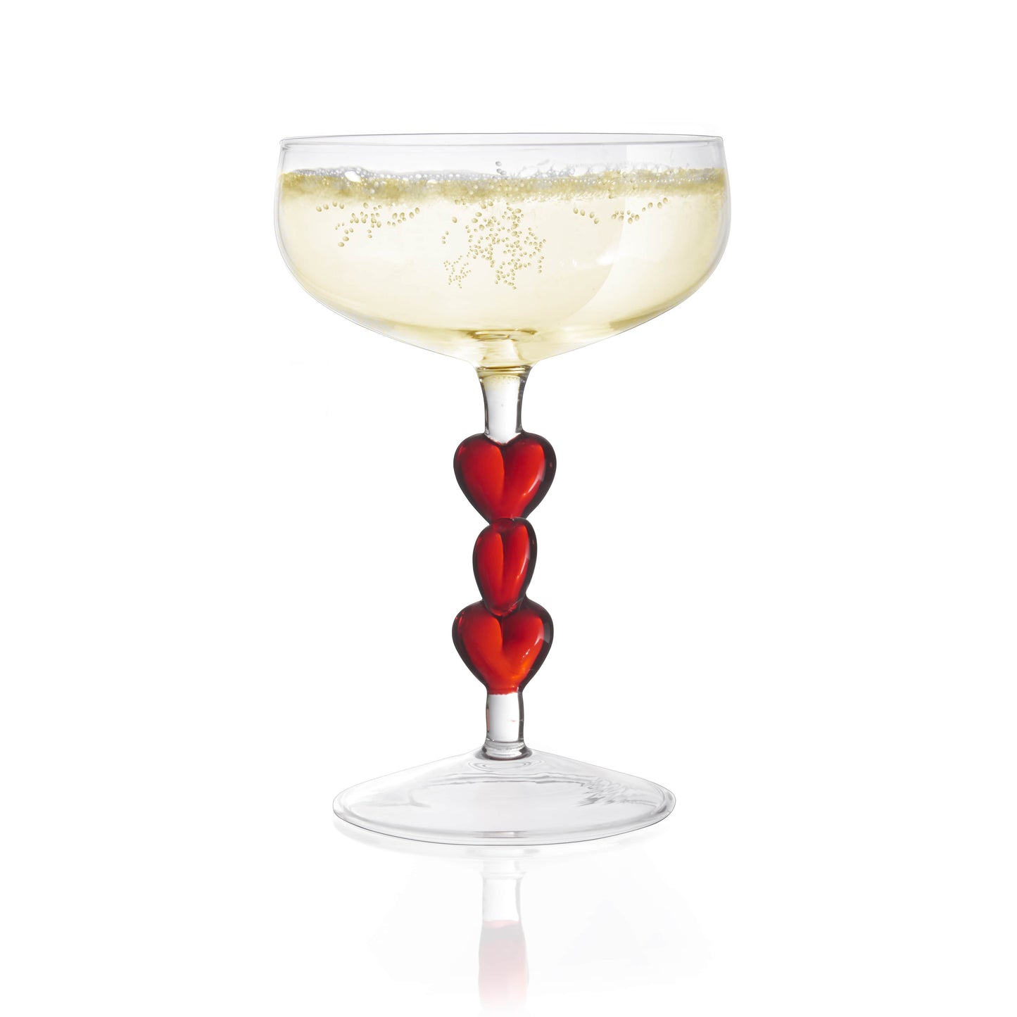 3D Red Heart Coupe Cocktail Glasses