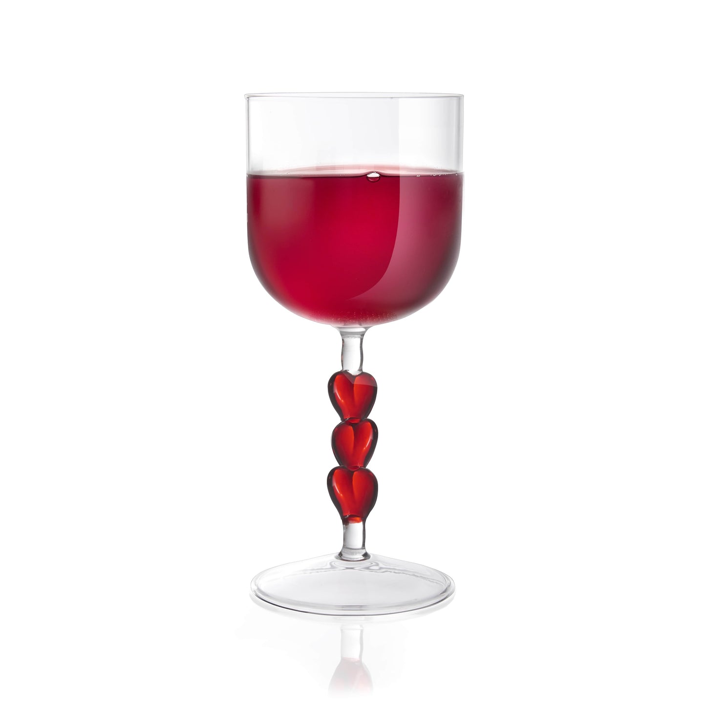 3D Red Heart Wine Glasses