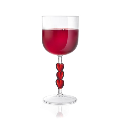 3d Red Heart Wine Glasses