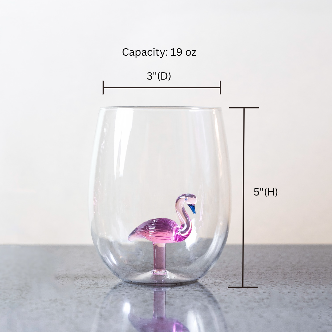 Crystal Pink Flamingo Champagne Flutes - Personalized Wine Glass