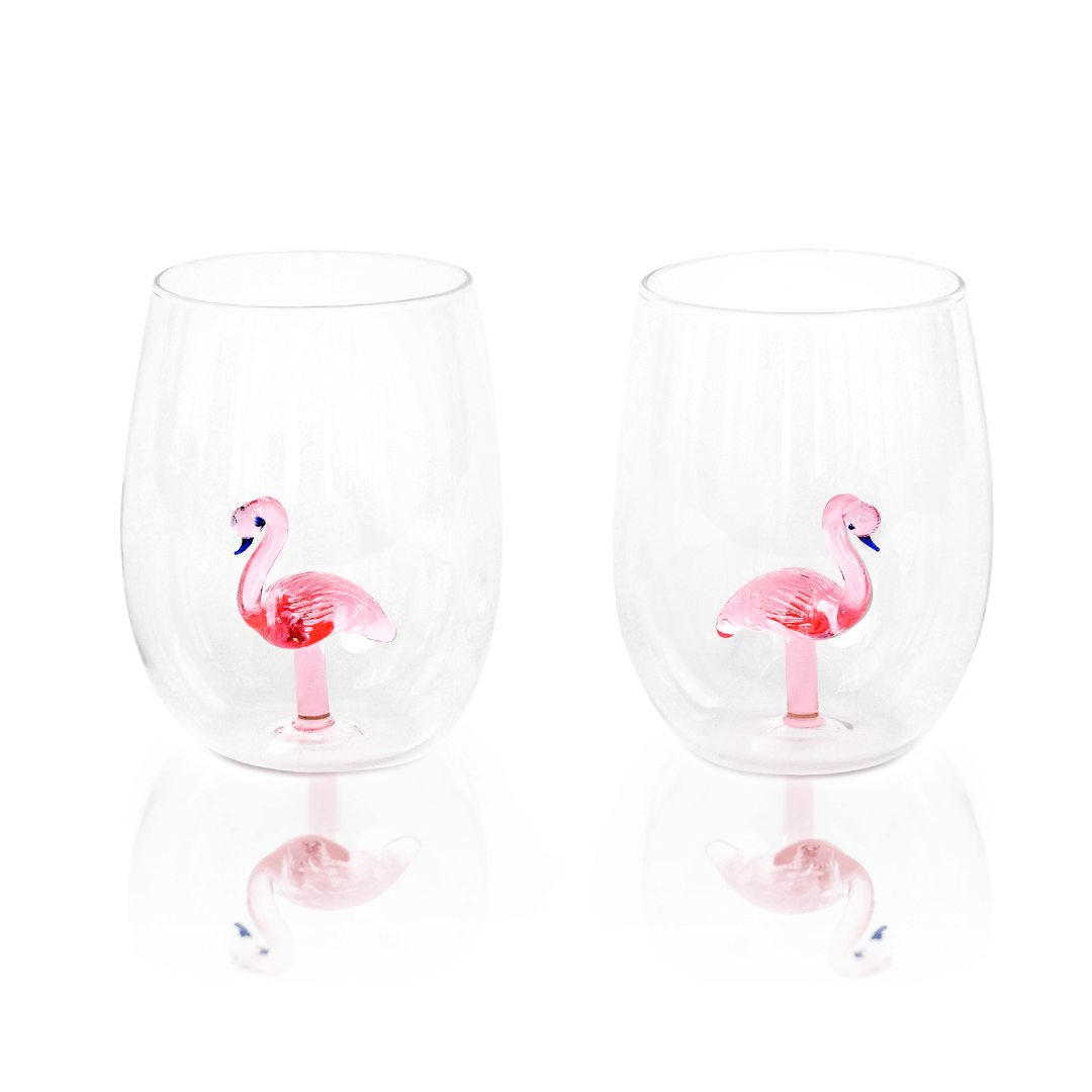 flamingo stemless wine glasses, flamingo glass, flamingo glasses, flamingo glassware, flamingo wine glass, flamingo glass cup, flamingo wine, wine glass gift set, wine glass gift, unique stemless wine glasses, glass cup sets, wine glass gift ideas