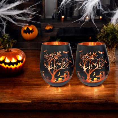 Black Halloween Stemless Glasses