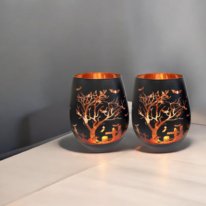 Black Halloween Stemless Glasses