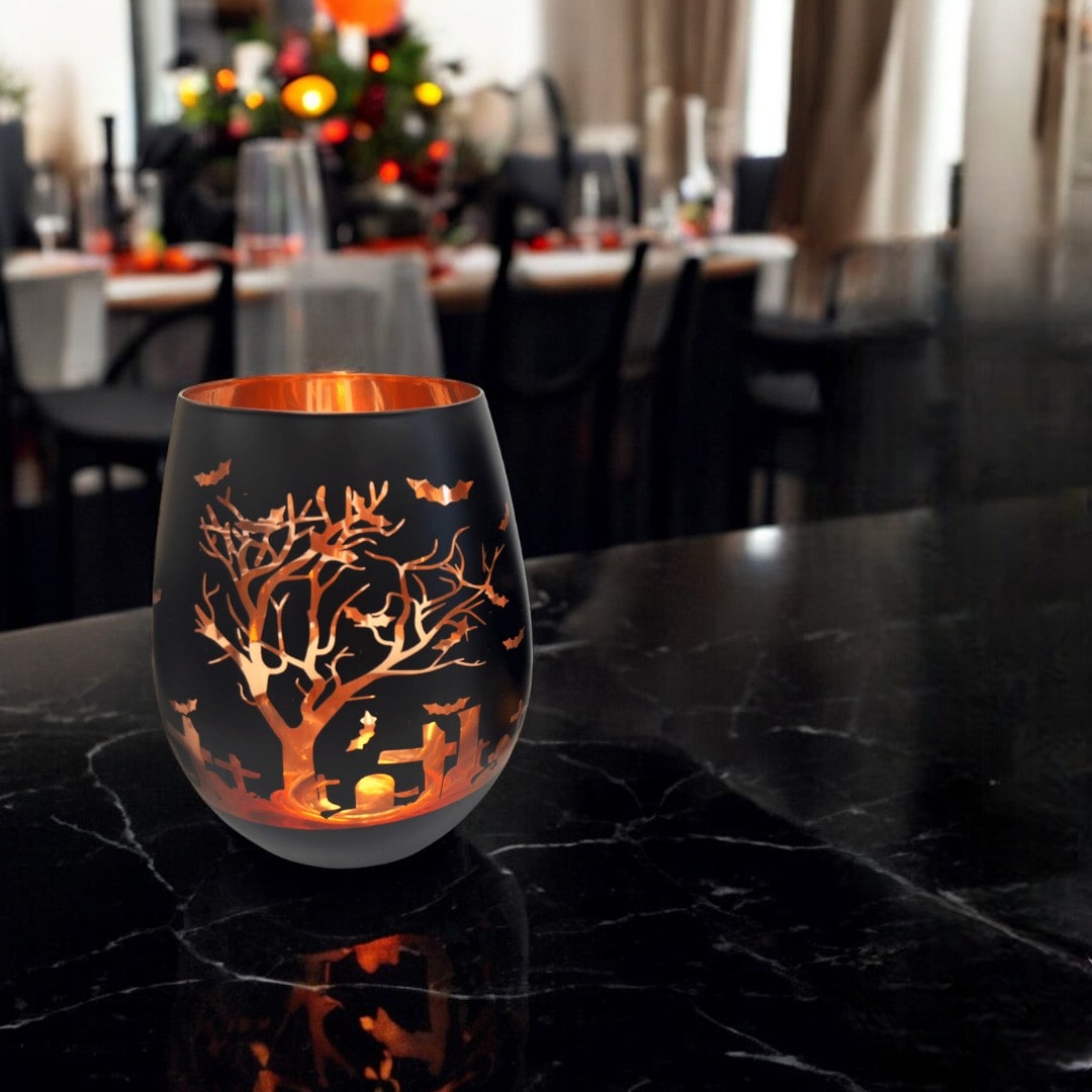 Black Halloween Stemless Glasses