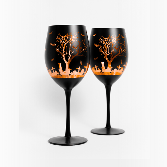 Halloween Wine Glass (Set of 2) | Barware Set | DIY Halloween Decor | Halloween Tumbler | Halloween Mug | Halloween Cups | Halloween Party