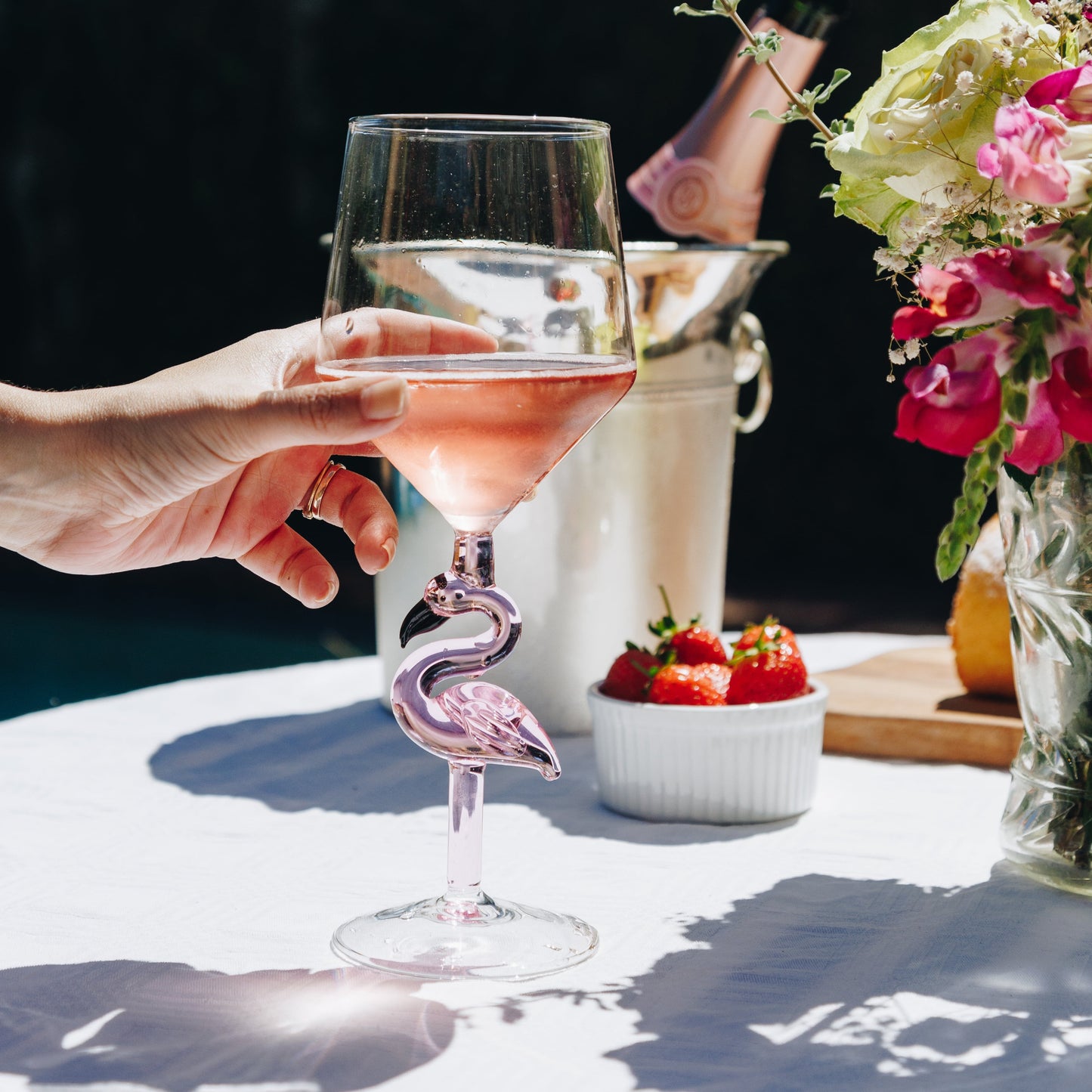 3D Flamingo All Purpose Wine Glass