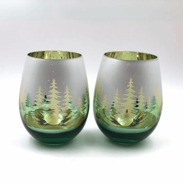 Vermont Pine Tree Etched Stemless Wine Glass - 15 oz