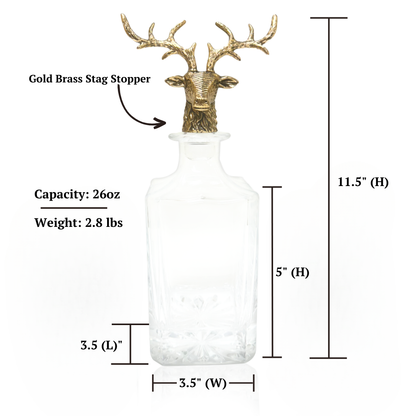 Gold Stag Deer Decanter