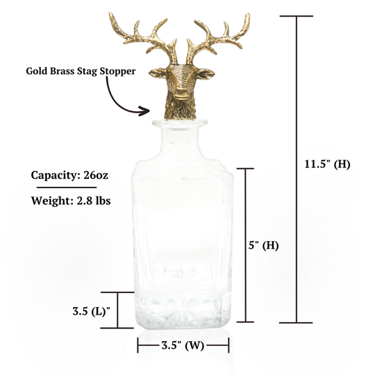 Gold Stag Deer Decanter