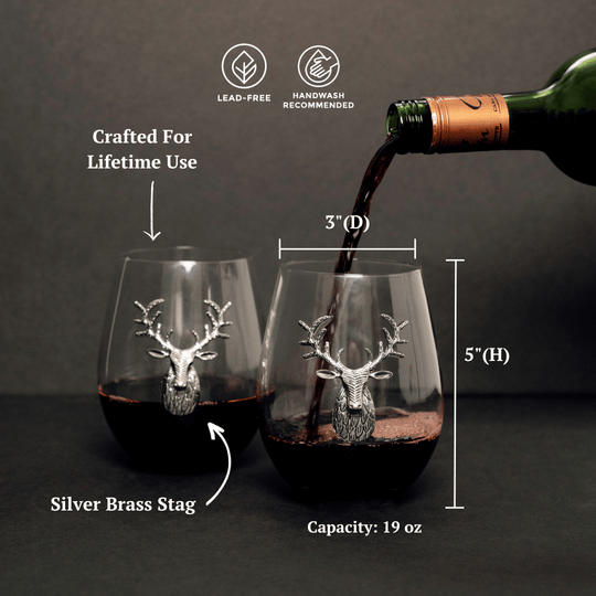 deer wine glasses, stemless red wine glasses, best stemless wine glasses, wine glass gift box, stag wine glasses, antler wine glasses, deer wine glasses,