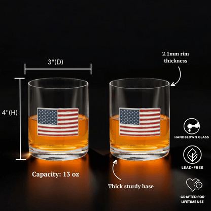 USA Flag Whiskey Glasses
