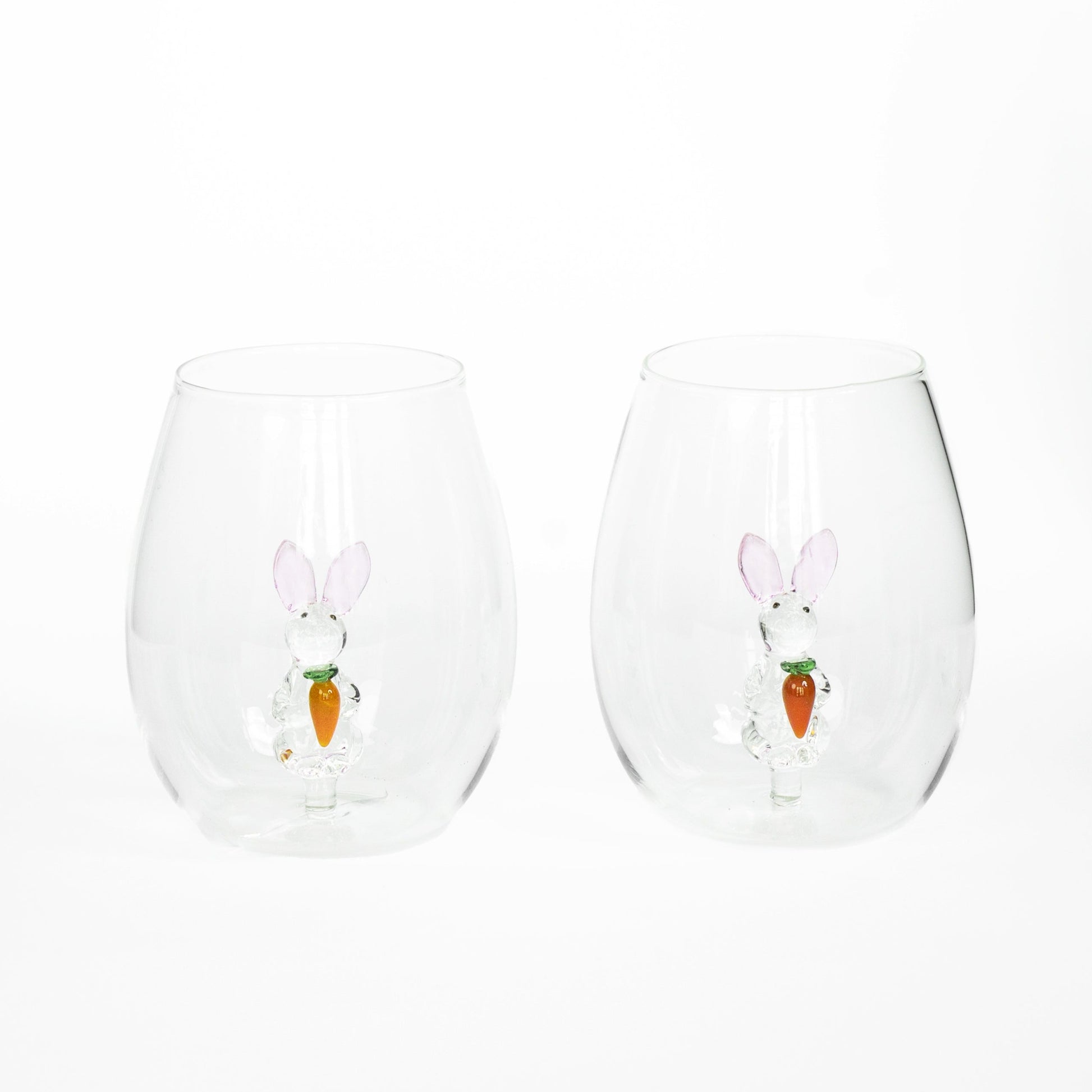 Figural Easter Bunny Wine Glass, Easter Wine Glasses