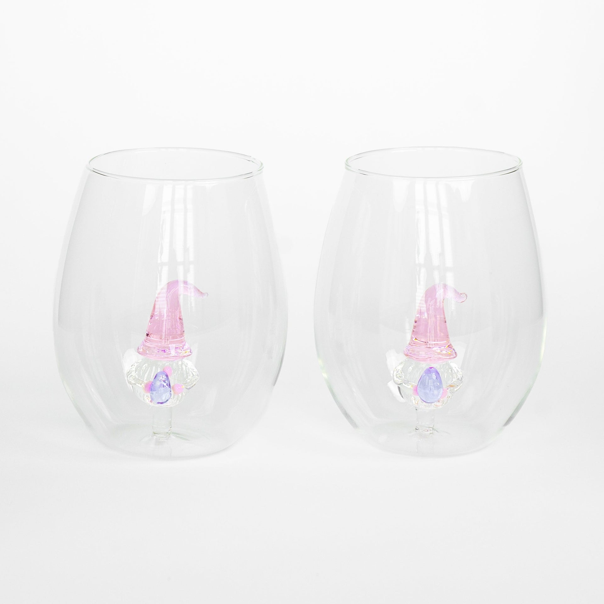 Pink Gnome Unique Wine Gifts for Women Stemless Pretty Unique