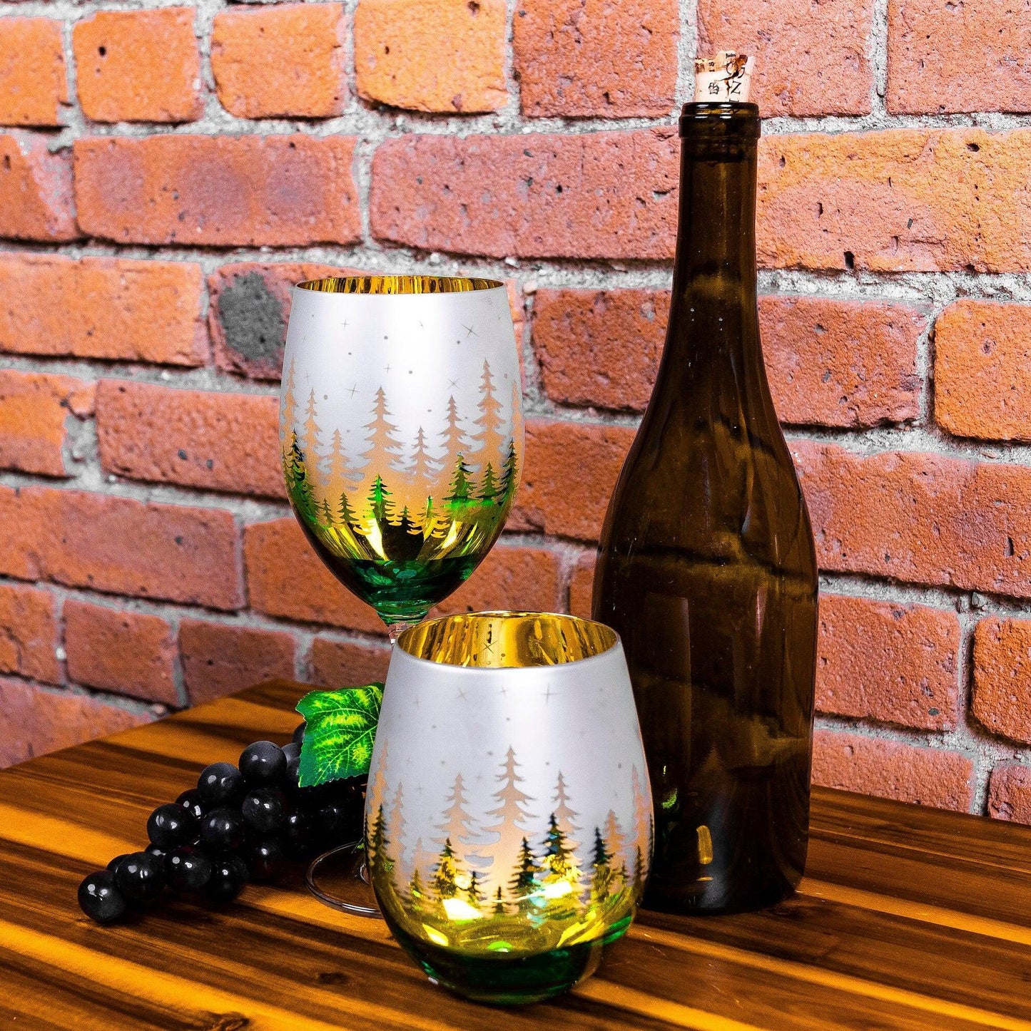 Christmas Wine Glass