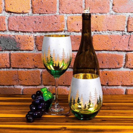 Christmas Wine Glass