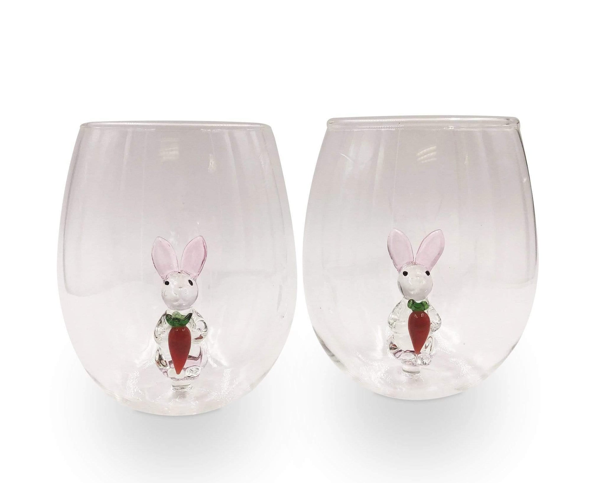 Figural Easter Bunny Wine Glass, Easter Wine Glasses